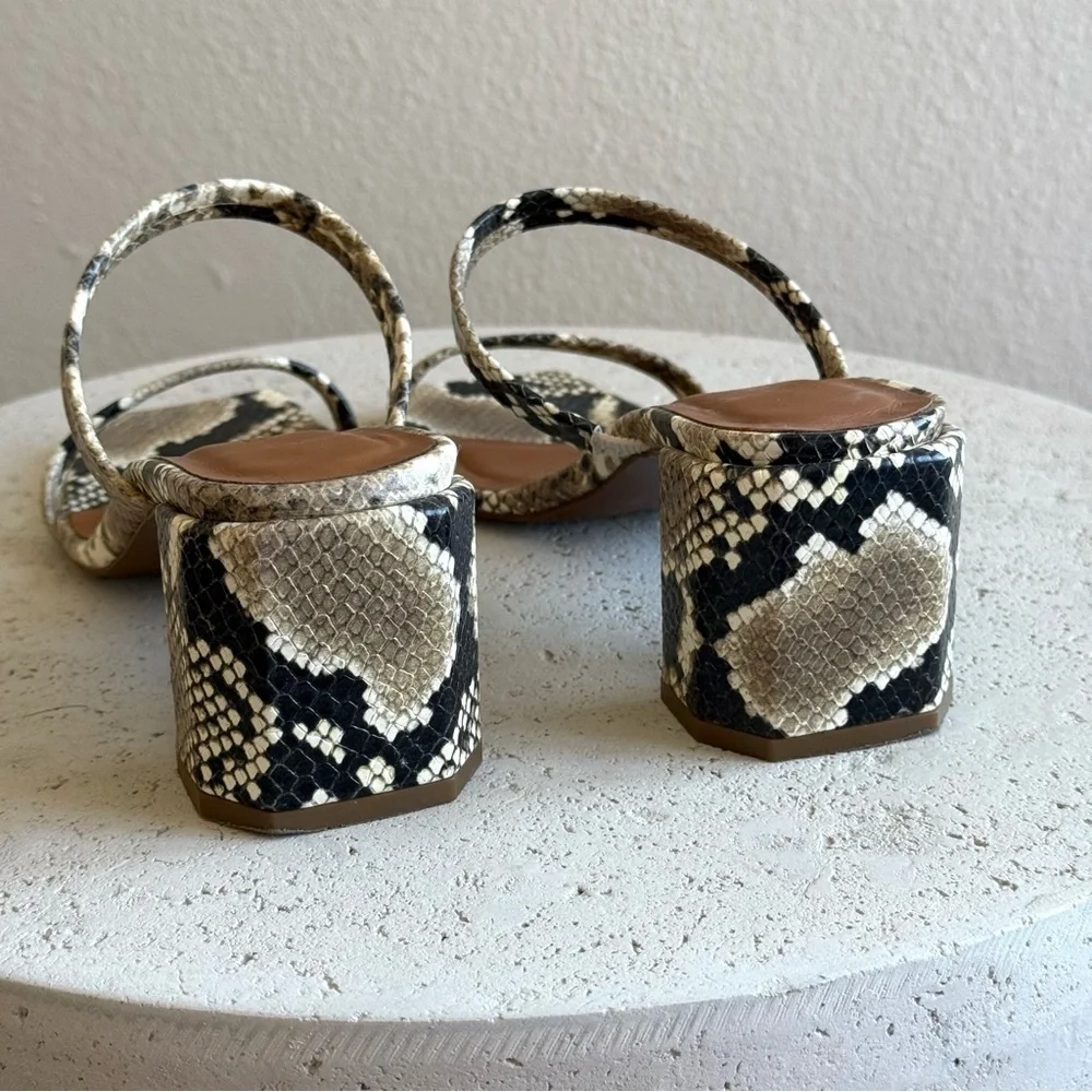 BY FAR Tanya sandals in snakeskin embossed, size 36